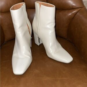 Cream Ankle Boots